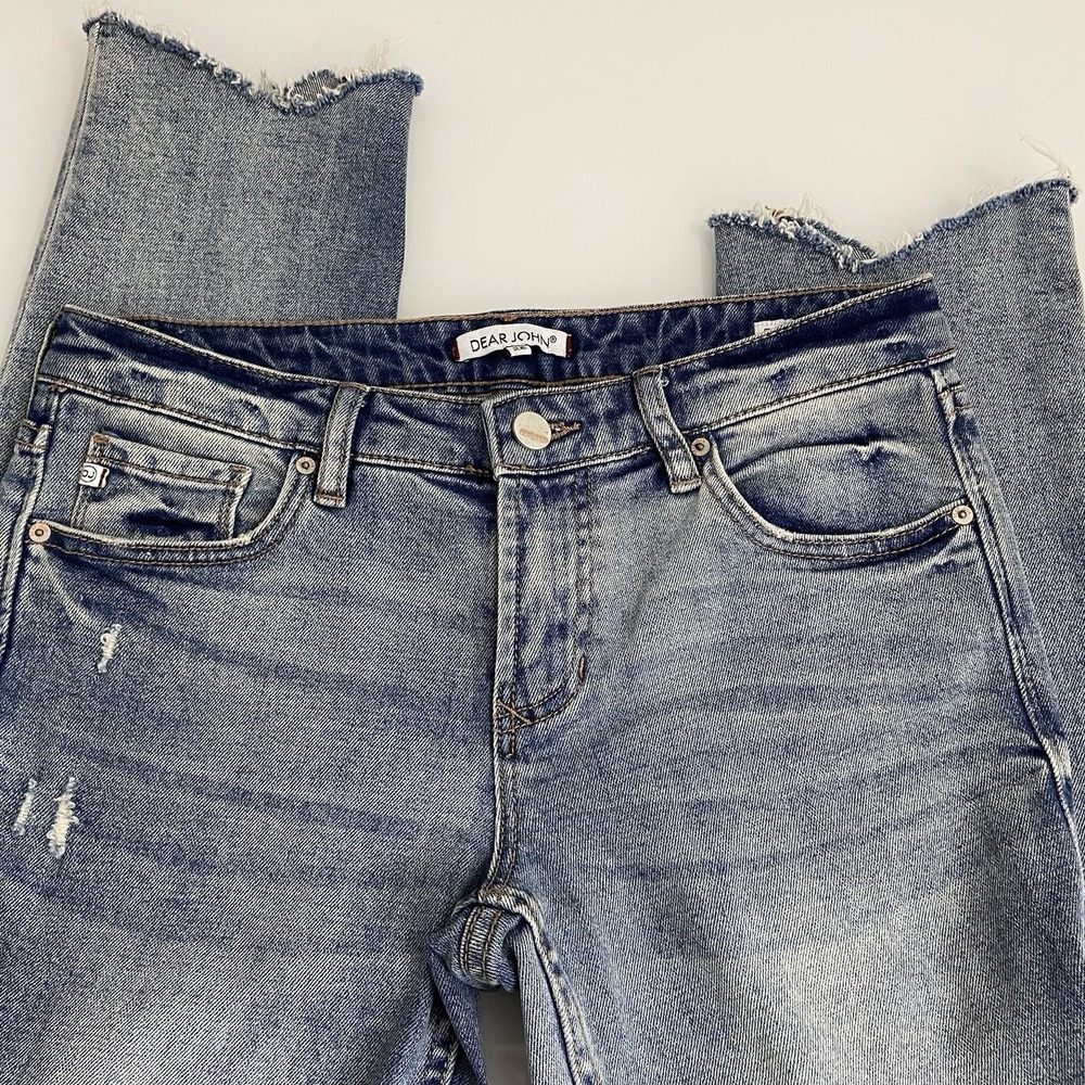 Dear John Women Denim Erin‎ Slim Straight Size 26 (28) READ Low Rise Distressed